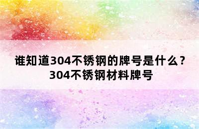 谁知道304不锈钢的牌号是什么？ 304不锈钢材料牌号